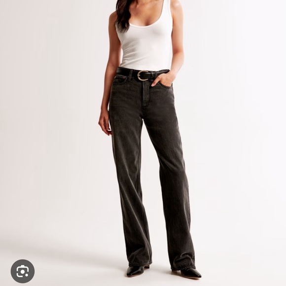 Abercrombie Black High Rise Loose Jeans (25S) - Picture 1 of 3